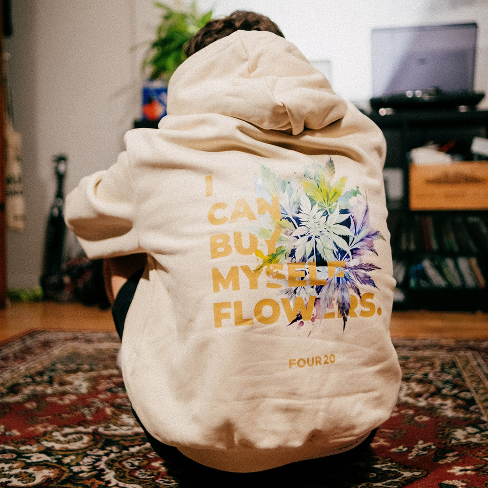 I Can Buy Myself Flowers Hoodie Sand